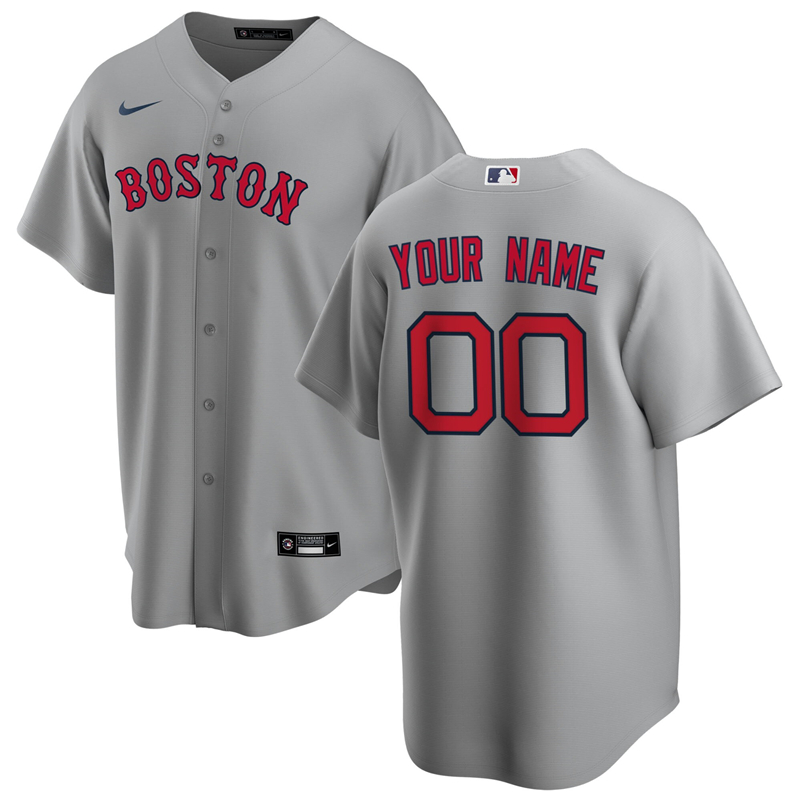 2020 MLB Men Boston Red Sox Nike Gray Road 2020 Replica Custom Jersey 1->customized mlb jersey->Custom Jersey